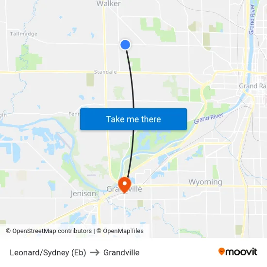 Leonard/Sydney (Eb) to Grandville map