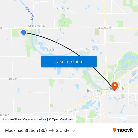 Mackinac Station (Sb) to Grandville map