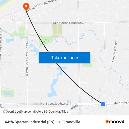 44th/Spartan Industrial (Eb) to Grandville map