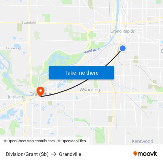 Division/Grant (Sb) to Grandville map