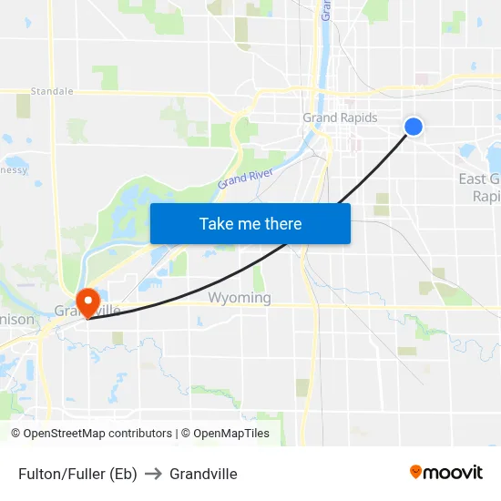 Fulton/Fuller (Eb) to Grandville map