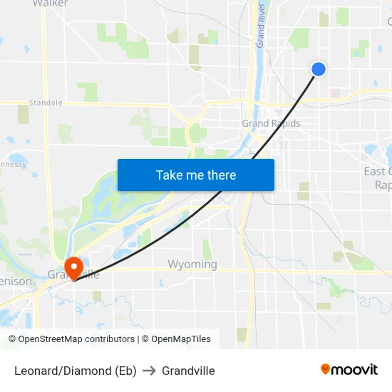 Leonard/Diamond (Eb) to Grandville map