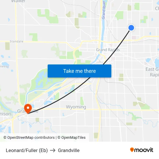 Leonard/Fuller (Eb) to Grandville map