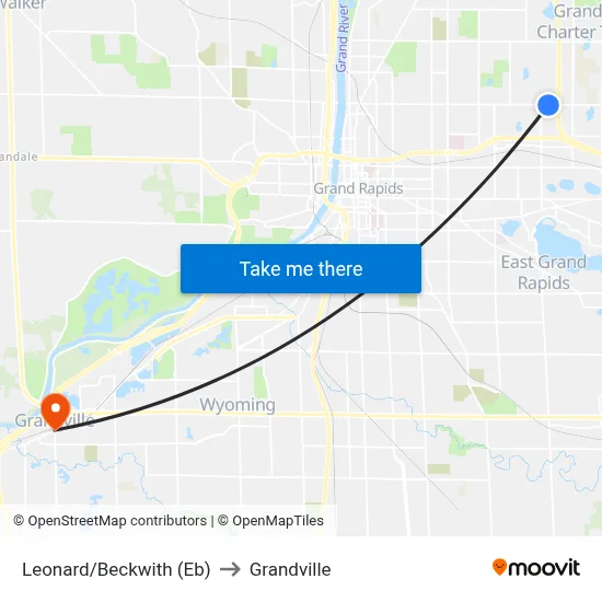 Leonard/Beckwith (Eb) to Grandville map