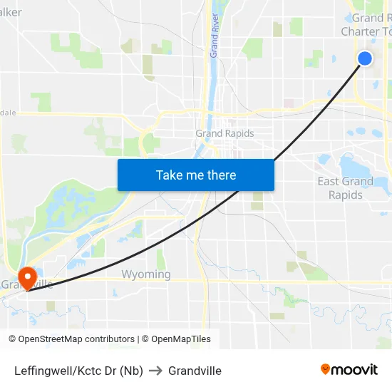 Leffingwell/Kctc Dr (Nb) to Grandville map