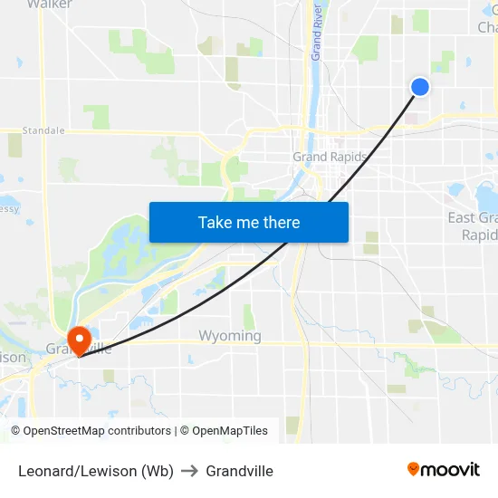 Leonard/Lewison (Wb) to Grandville map