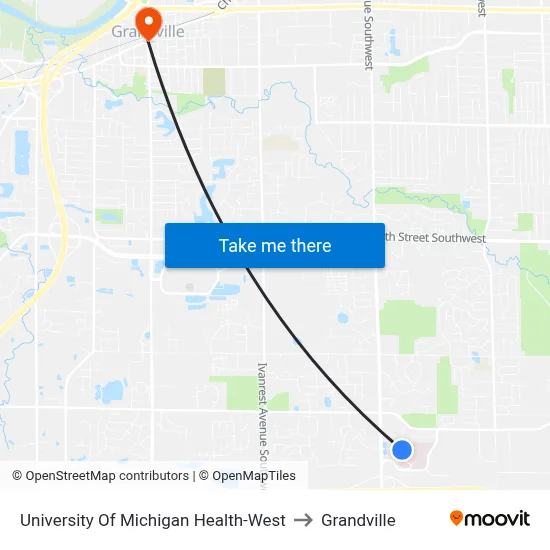 University Of Michigan Health-West to Grandville map