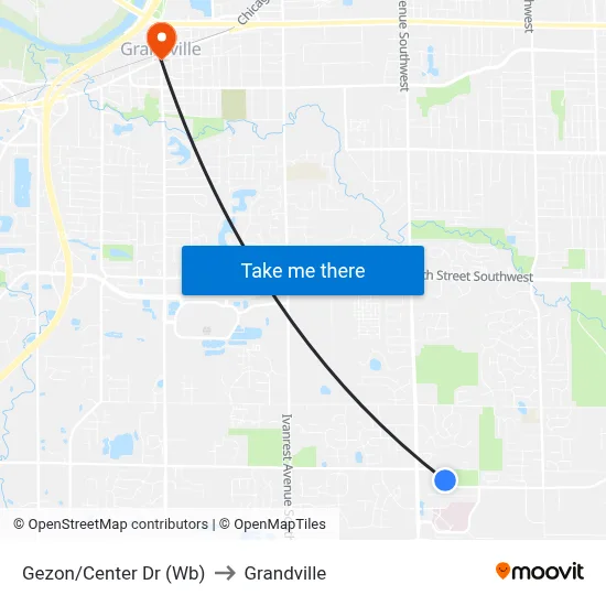 Gezon/Center Dr (Wb) to Grandville map