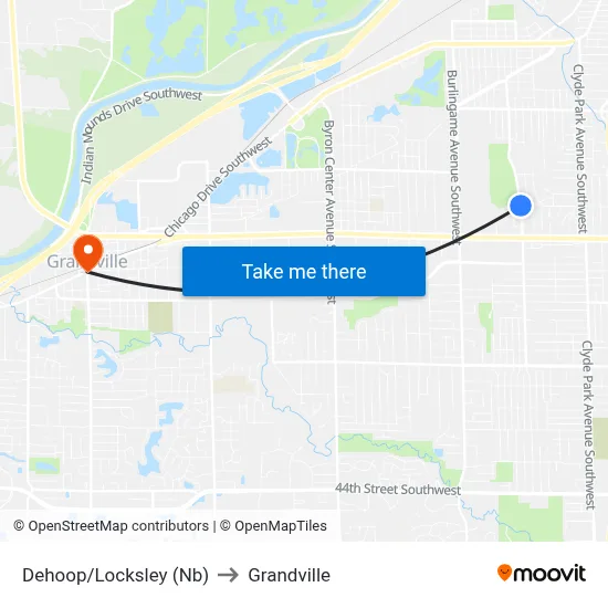 Dehoop/Locksley (Nb) to Grandville map