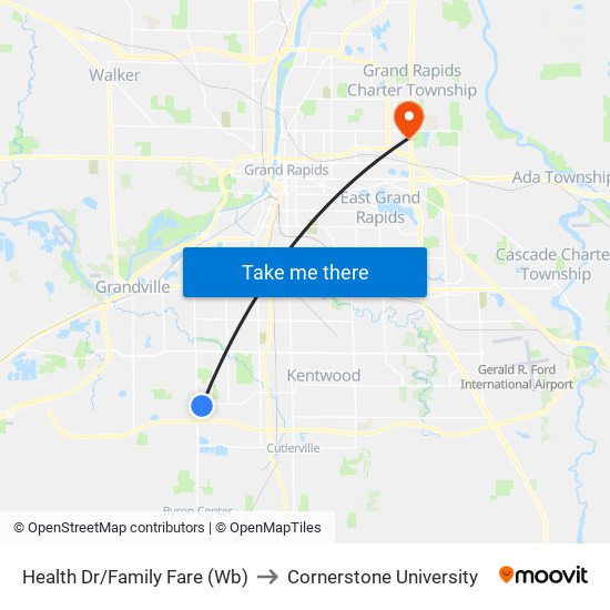 Health Dr/Family Fare (Wb) to Cornerstone University map