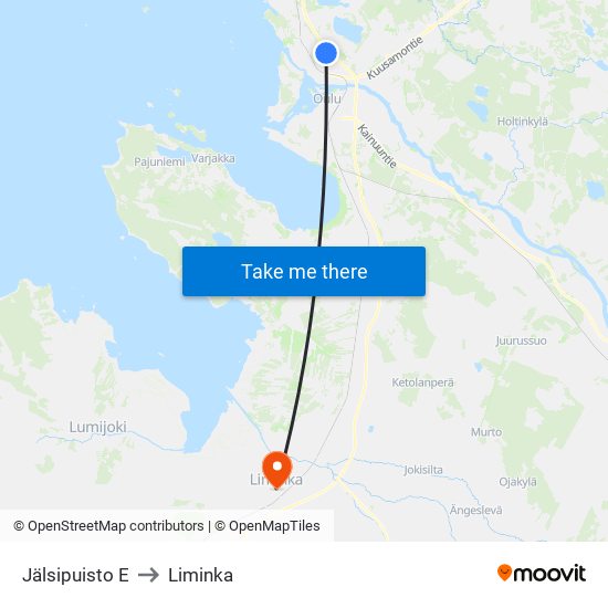 Jälsipuisto E to Liminka map