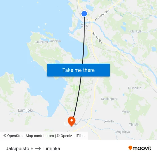 Jälsipuisto E to Liminka map