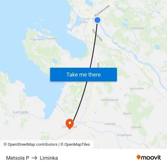 Metsola P to Liminka map