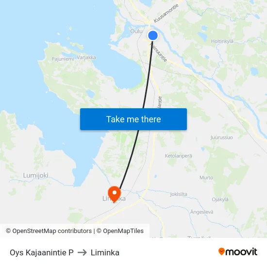 Oys Kajaanintie P to Liminka map