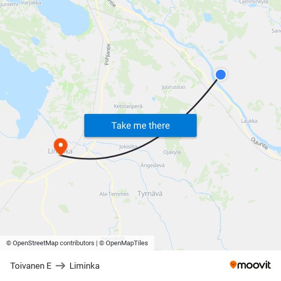 Toivanen E to Liminka map