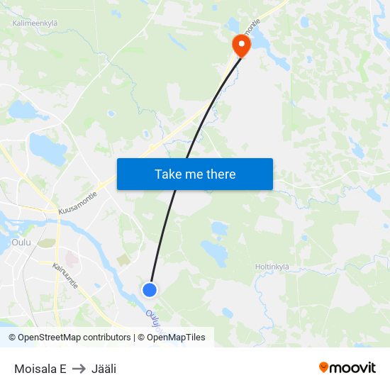 Moisala E to Jääli map