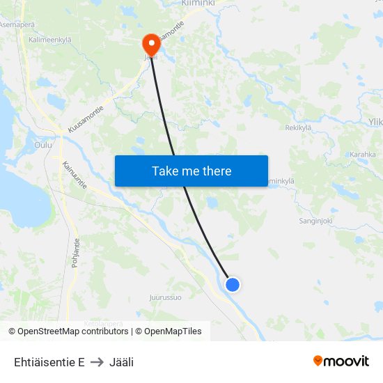 Ehtiäisentie E to Jääli map