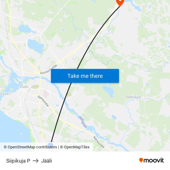 Siipikuja P to Jääli map