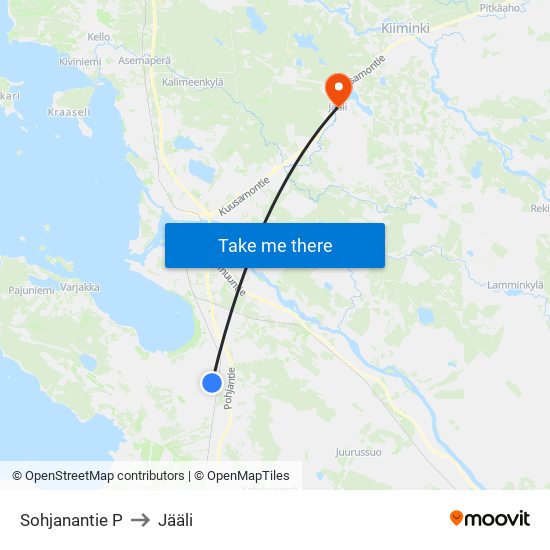 Sohjanantie P to Jääli map