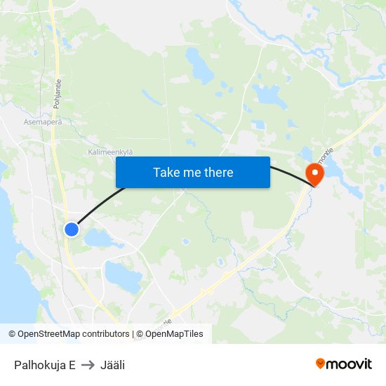 Palhokuja E to Jääli map