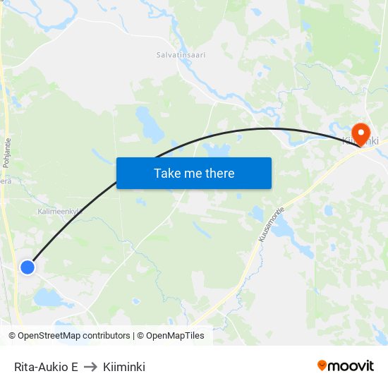Rita-Aukio E to Kiiminki map