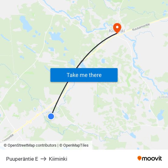 Puuperäntie E to Kiiminki map