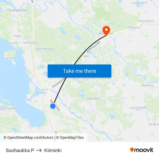 Suohaukka P to Kiiminki map