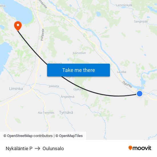 Nykäläntie P to Oulunsalo map
