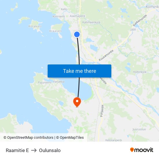 Raamitie E to Oulunsalo map