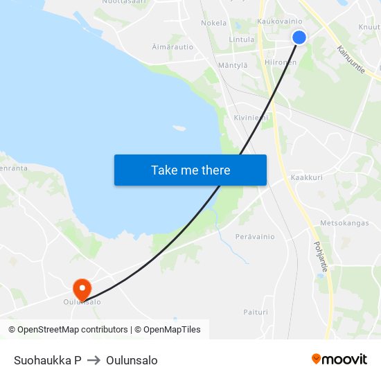 Suohaukka P to Oulunsalo map