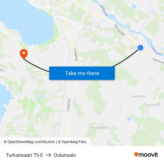 Turkansaari Th E to Oulunsalo map