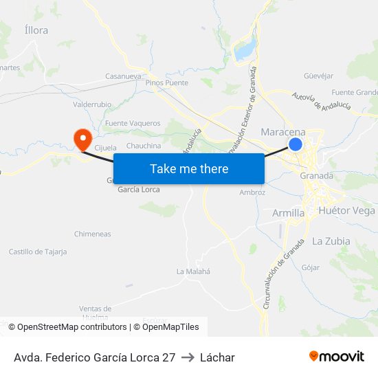 Avda. Federico García Lorca 27 to Láchar map