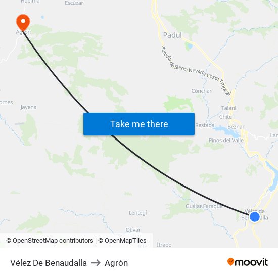 Vélez De Benaudalla to Agrón map