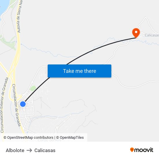 Albolote to Calicasas map