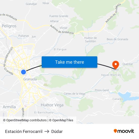 Estación Ferrocarril to Dúdar map