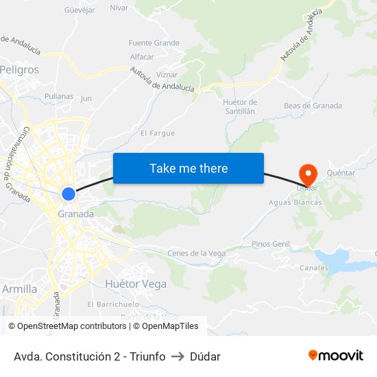 Avda. Constitución 2 - Triunfo to Dúdar map