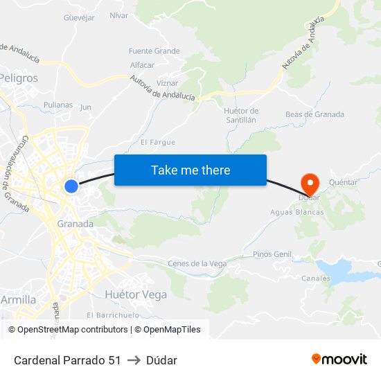 Cardenal Parrado 51 to Dúdar map