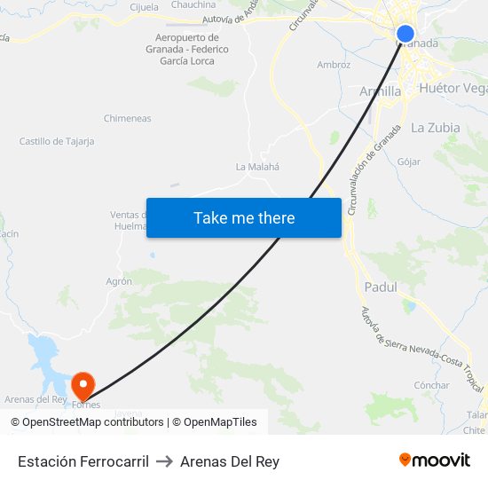 Estación Ferrocarril to Arenas Del Rey map