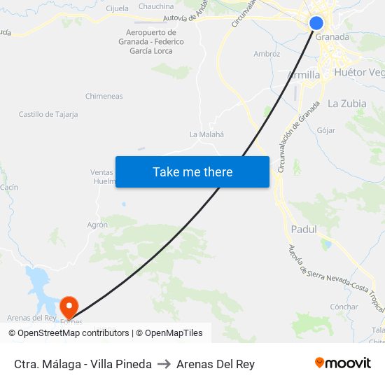 Ctra. Málaga - Villa Pineda to Arenas Del Rey map