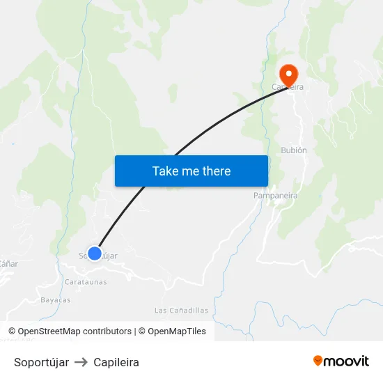 Soportújar to Capileira map