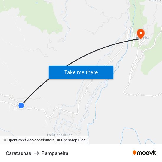 Carataunas to Pampaneira map