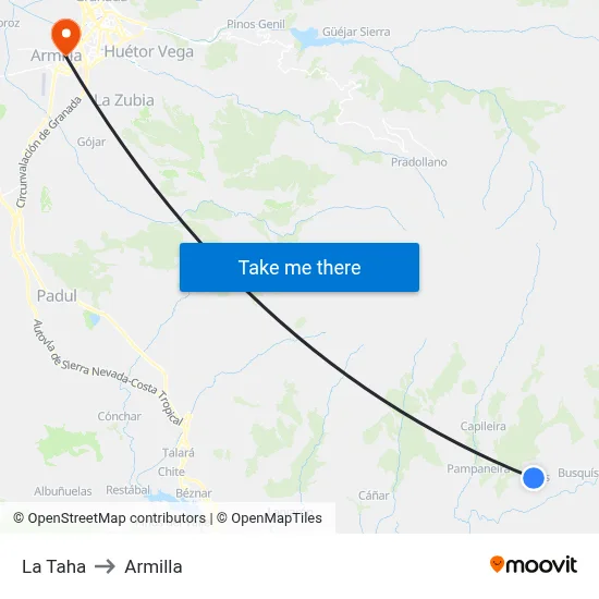 La Taha to Armilla map
