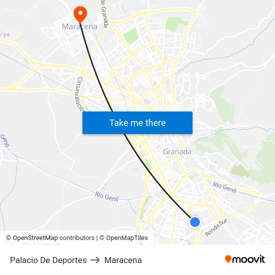 Palacio De Deportes to Maracena map