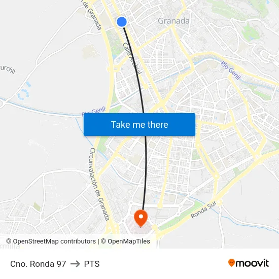 Cno. Ronda 97 to PTS map
