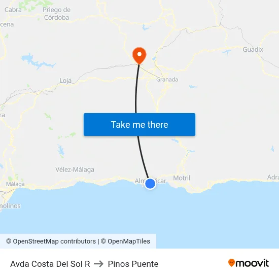 Avda Costa Del Sol R to Pinos Puente map