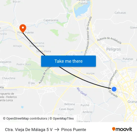 Ctra. Vieja De Málaga 5 V to Pinos Puente map