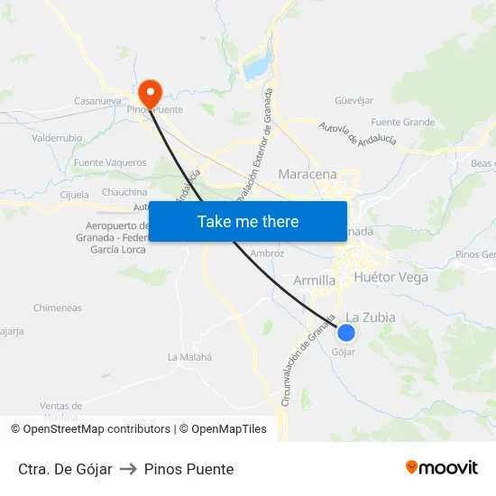 Ctra. De Gójar to Pinos Puente map