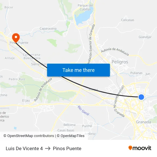 Luis De Vicente 4 to Pinos Puente map