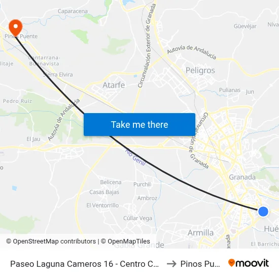 Paseo Laguna Cameros 16 - Centro Comercial to Pinos Puente map