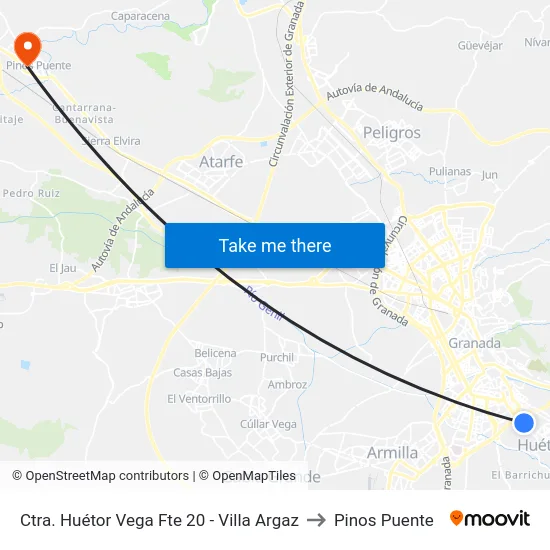 Ctra. Huétor Vega Fte 20 - Villa Argaz to Pinos Puente map